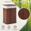 Giantex Bamboo Laundry Hamper with Lid, 72L Large & Tall Clothes Hamper with Removable Liner & Handles, Rectangular Laundry Basket for Small Spaces, Laundry Room, Bedroom (Brown)(Brown)