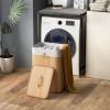 Giantex Bamboo Laundry Hamper with Lid, 72L Large & Tall Clothes Hamper with Removable Liner & Handles, Rectangular Laundry Basket for Small Spaces, Laundry Room, Bedroom (Brown)(Natural)