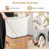 Giantex Bamboo Laundry Hamper with Lid, 72L Large & Tall Clothes Hamper with Removable Liner & Handles, Rectangular Laundry Basket for Small Spaces, Laundry Room, Bedroom (Brown)(Bamboo)