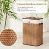 Giantex Bamboo Laundry Hamper with Lid, 72L Large & Tall Clothes Hamper with Removable Liner & Handles, Rectangular Laundry Basket for Small Spaces, Laundry Room, Bedroom (Brown)(Bamboo)