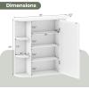 Giantex Bathroom Medicine Cabinet, Wall Mounted Bathroom Mirror Cabinet with Mirrored Door & 4 Interior Shelves, 6 Open Shelves, Mounting Hardware, Space-Saving Storage Cabinet, White(White)