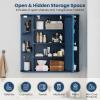 Giantex Bathroom Medicine Cabinet, Wall Mounted Bathroom Mirror Cabinet with Mirrored Door & 4 Interior Shelves, 6 Open Shelves, Mounting Hardware, Space-Saving Storage Cabinet, White(Blue)