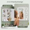 Giantex Bathroom Medicine Cabinet, Wall Mounted Bathroom Mirror Cabinet with Mirrored Door & 4 Interior Shelves, 6 Open Shelves, Mounting Hardware, Space-Saving Storage Cabinet, White(White)