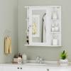 Giantex Bathroom Medicine Cabinet, Wall Mounted Bathroom Mirror Cabinet with Mirrored Door & 4 Interior Shelves, 6 Open Shelves, Mounting Hardware, Space-Saving Storage Cabinet, White(White)