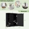 Giantex Bathroom Medicine Cabinet, Wall Mounted Bathroom Mirror Cabinet with Mirrored Door & 4 Interior Shelves, 6 Open Shelves, Mounting Hardware, Space-Saving Storage Cabinet, White(Black)