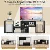 Giantex Bookshelf TV Stand for TVs up to 55″, 2 Pieces Free-Combination Entertainment Center with Storage Cubes, Modern Media TV Console Table, Open Storage Bookcase for Living Room, Bedroom (White)(Black)