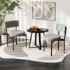 Giantex Boucle Dining Chairs Set of 2, Sherpa Upholstered Kitchen Chairs w/Curved Backrest, Padded Seat & Metal Legs, Modern Accent Armless Side Chairs for Dining Living Room, Restaurant(Gray+black)