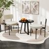 Giantex Boucle Dining Chairs Set of 2, Sherpa Upholstered Kitchen Chairs w/Curved Backrest, Padded Seat & Metal Legs, Modern Accent Armless Side Chairs for Dining Living Room, Restaurant(White+black)