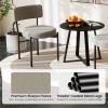 Giantex Boucle Dining Chairs Set of 2, Sherpa Upholstered Kitchen Chairs w/Curved Backrest, Padded Seat & Metal Legs, Modern Accent Armless Side Chairs for Dining Living Room, Restaurant(Gray+black)