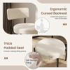 Giantex Boucle Dining Chairs Set of 2, Sherpa Upholstered Kitchen Chairs w/Curved Backrest, Padded Seat & Metal Legs, Modern Accent Armless Side Chairs for Dining Living Room, Restaurant(White+black)
