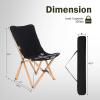 Giantex Camping Chairs 2 Pack, Folding Beach Chairs for 330lbs, Outdoor Butterfly Chair, Portable Lawn Chairs for Picnic Fishing Hiking Mountaineering, Lightweight Bamboo Frame No Assembly (Beige)(Black)