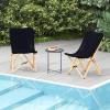 Giantex Camping Chairs 2 Pack, Folding Beach Chairs for 330lbs, Outdoor Butterfly Chair, Portable Lawn Chairs for Picnic Fishing Hiking Mountaineering, Lightweight Bamboo Frame No Assembly (Beige)(Black)