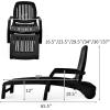 Giantex Chaise Lounge Outdoor, 6 Adjustable Backrests Lounge Chair Recliner, Outdoor Furniture for Patio Poolside Garden, Foldable Sun Lounger with Wheels (1, Black)(Black)