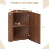 Giantex Corner Medicine Cabinet, 23.5” Over The Toilet Storage Cabinet with Mirror Door, Adjustable Shelf, Clear Reflection, Space-Saving Mirrored Cabinet, Bathroom Wall Cabinet for Entryway, Brown(Brown)