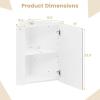 Giantex Corner Medicine Cabinet, 23.5” Over The Toilet Storage Cabinet with Mirror Door, Adjustable Shelf, Clear Reflection, Space-Saving Mirrored Cabinet, Bathroom Wall Cabinet for Entryway, Brown(White)