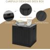Giantex Deck Boxes Outdoor Waterproof – 30 Gallon Patio Storage Box with Lockable Lid, Built-in Handles, Storage Bin for Poolside, Package Delivery, Cushions, Garden Tools, Outside Storage Box (Brown)(Black)