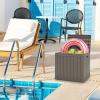 Giantex Deck Boxes Outdoor Waterproof – 30 Gallon Patio Storage Box with Lockable Lid, Built-in Handles, Storage Bin for Poolside, Package Delivery, Cushions, Garden Tools, Outside Storage Box (Brown)(Brown)