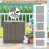 Giantex Deck Boxes Outdoor Waterproof – 30 Gallon Patio Storage Box with Lockable Lid, Built-in Handles, Storage Bin for Poolside, Package Delivery, Cushions, Garden Tools, Outside Storage Box (Brown)(Brown)