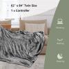 Giantex Electric Heated Blanket, 84″ x 62″ Flannel Thermal Blanket w/Machine Washable, 10 Heating Levels, 12 Hour Auto Shut-Off, Overheat Protection, Twin Size Heating Blanket for Bed Couch, Gray