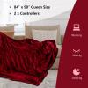 Giantex Electric Heated Blanket, 84″ x 90″ Flannel Thermal Blanket w/Machine Washable, 10 Heating Levels, 12 Hour Auto Shut-Off, Overheat Protection, Queen Size Heating Blanket for Bed Couch, Red