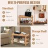 Giantex Entryway Shoe Bench, Bamboo Shoe Shelf Organizer Holds up to 6 Pairs, 3-Tier Natural Shoe Storage Rack Heels, Slippers for Entry, Living Room, Bathroom (Natural)(Natural)