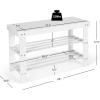 Giantex Entryway Shoe Bench, Bamboo Shoe Shelf Organizer Holds up to 6 Pairs, 3-Tier Natural Shoe Storage Rack Heels, Slippers for Entry, Living Room, Bathroom (Natural)(White)
