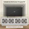 Giantex Farmhouse TV Stand for TVs up to 75”, 4-Door Glass Entertainment Center with 2 Cabinets, Adjustable Shelves, Mid Century Modern Media TV Console Table for Living Room Bedroom, TV Cabinet