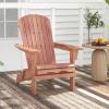 Giantex Foldable Adirondack Chair, Folding Front Porch Chairs with High Back, Wide Armrests, 400 LBS Max Load, Weather Resistant Wooden Fire Pit Chairs for Outdoor, Lawn, Poolside (1, Grey)(Brown)