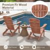 Giantex Foldable Adirondack Chair, Folding Front Porch Chairs with High Back, Wide Armrests, 400 LBS Max Load, Weather Resistant Wooden Fire Pit Chairs for Outdoor, Lawn, Poolside (1, Grey)(Brown)