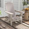 Giantex Foldable Adirondack Chair, Folding Front Porch Chairs with High Back, Wide Armrests, 400 LBS Max Load, Weather Resistant Wooden Fire Pit Chairs for Outdoor, Lawn, Poolside (1, Grey)(Grey)
