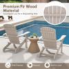 Giantex Foldable Adirondack Chair, Folding Front Porch Chairs with High Back, Wide Armrests, 400 LBS Max Load, Weather Resistant Wooden Fire Pit Chairs for Outdoor, Lawn, Poolside (1, Grey)(Grey)