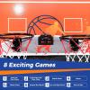Giantex Foldable Basketball Arcade Game, 8 Game Options, Electronic Double Shot 2 Player w/ 4 Balls and LED Scoring System, Indoor Basketball Game for Kids, Adults, Black & Silver(Orange)