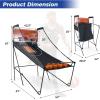 Giantex Foldable Basketball Arcade Game, 8 Game Options, Electronic Double Shot 2 Player w/ 4 Balls and LED Scoring System, Indoor Basketball Game for Kids, Adults, Black & Silver(Orange)