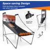 Giantex Foldable Basketball Arcade Game, 8 Game Options, Electronic Double Shot 2 Player w/ 4 Balls and LED Scoring System, Indoor Basketball Game for Kids, Adults, Black & Silver(Orange)