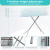 Giantex Foldable Ironing Board with Iron Rest, Heat Resistant Cover, 48.5″ x 15.5″ Ironing Surface, 27″-36″ Adjustable Heights, Sturdy Metal Frame, Iron Board for Laundry Room (Light Gray)(Turquoise Leaves)
