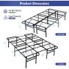 Giantex Folding Bed Frame, Twin/Full Size Portable Bed Base for Kids, Teens & Adults, Tool-Free Assembly, No Box Spring Needed, 660 LBS Capacity, Steel Platform Bed(Twin/Full)
