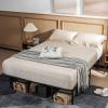 Giantex Folding Bed Frame, Twin/Full Size Portable Bed Base for Kids, Teens & Adults, Tool-Free Assembly, No Box Spring Needed, 660 LBS Capacity, Steel Platform Bed(Twin/Full)