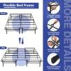 Giantex Folding Bed Frame, Twin/Full Size Portable Bed Base for Kids, Teens & Adults, Tool-Free Assembly, No Box Spring Needed, 660 LBS Capacity, Steel Platform Bed(Queen/King)