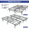 Giantex Folding Bed Frame, Twin/Full Size Portable Bed Base for Kids, Teens & Adults, Tool-Free Assembly, No Box Spring Needed, 660 LBS Capacity, Steel Platform Bed(Queen/King)