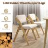 Giantex Folding Dining Chairs Set of 2, Upholstered Wooden Folding Chair 2 Pack, Portable Kitchen Chairs with Padded & Seat Backrest, Accent Chairs for Wedding Picnic Party, No Assembly, Natural(Natural)