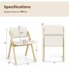 Giantex Folding Dining Chairs Set of 2, Upholstered Wooden Folding Chair 2 Pack, Portable Kitchen Chairs with Padded & Seat Backrest, Accent Chairs for Wedding Picnic Party, No Assembly, Natural(Natural)