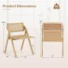 Giantex Folding Dining Chairs Set of 2, Wooden Folding Chair with Rattan Backrest & Seat, Sturdy Rubber Wood Frame, Armless Accent Chairs for Living Room, Kitchen, Wedding Party, No Assembly, Natural(Natural)