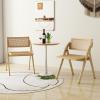 Giantex Folding Dining Chairs Set of 2, Wooden Folding Chair with Rattan Backrest & Seat, Sturdy Rubber Wood Frame, Armless Accent Chairs for Living Room, Kitchen, Wedding Party, No Assembly, Natural(Natural)