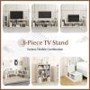 Giantex Free-Combination TV Stand for Bedroom – Entertainment Center for 50 55 60 65 Inch TV, 3-Piece Media Console Table with Storage Cubes, Deformable Open Storage Bookcase Shelf (White)(White)