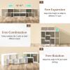 Giantex Free-Combination TV Stand for Bedroom – Entertainment Center for 50 55 60 65 Inch TV, 3-Piece Media Console Table with Storage Cubes, Deformable Open Storage Bookcase Shelf (White)(White)