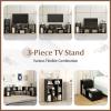 Giantex Free-Combination TV Stand for Bedroom – Entertainment Center for 50 55 60 65 Inch TV, 3-Piece Media Console Table with Storage Cubes, Deformable Open Storage Bookcase Shelf (White)(Black)
