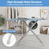 Giantex Full Size Ironing Board with Iron Rest, 57″ x 15″ Carbon Steel Table with 7-Level Height & Heat Resistant Cover, Foldable 4-Layer Iron Board for Home, Dorm & Laundry Room (Gray)(Blue)