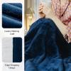 Giantex Heated Blanket Electric Throw – Double-Sided Electric Blanket with 5 Heat Settings, 3-Hour Auto Shut Off, Flannel & Cashmere Throw Blanket, Machine Washable, 50” x 60”, Heating Blanket (Blue)