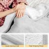 Giantex Heated Blanket Electric Throw – Double-Sided Electric Blanket with 5 Heat Settings, 3-Hour Auto Shut Off, Flannel & Cashmere Throw Blanket, Machine Washable, 50” x 60”, Heating Blanket (Gray)