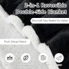 Giantex Heated Blanket Throw, 60” x 50”, 10 Heating Levels, 9H Timer Auto Shut Off, Overheat Protection, Machine Washable (Black+White)(Black+white)